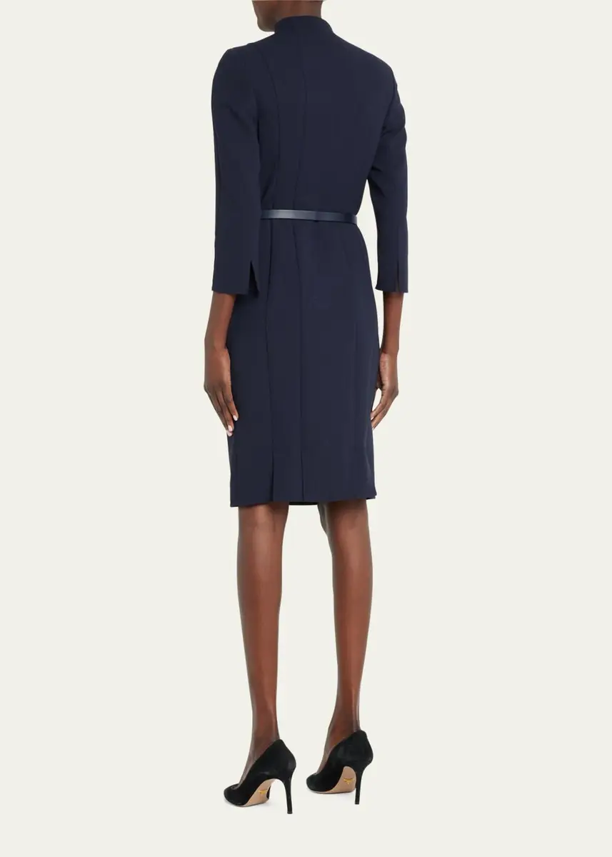Akris Split-Neck Double-Face Wool Sheath Dress | Thumbnail 3