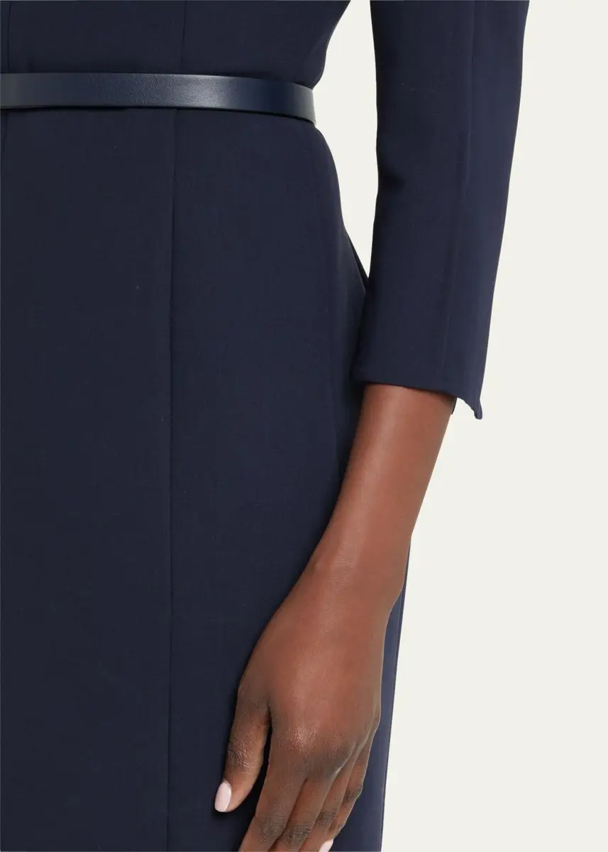Akris Split-Neck Double-Face Wool Sheath Dress | Thumbnail 5