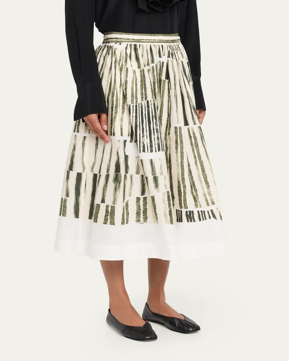 Jason Wu Collection Stripe Collage A-Line Midi Skirt | Thumbnail 4