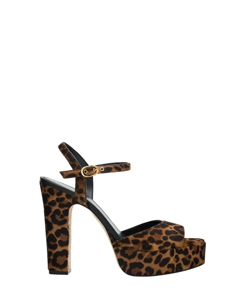 130mm Reade Leopard-Printed Calf Hair Platform Sandals 130mm Reade Leopard-Printed Calf Hair Platform Sandals