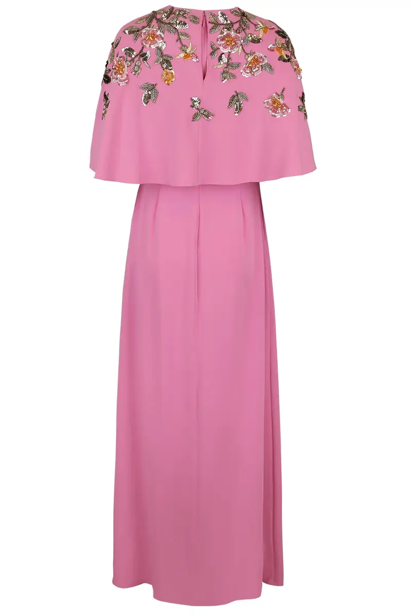 Oscar de la Renta Beaded Floral Caftan Gown | Thumbnail 6