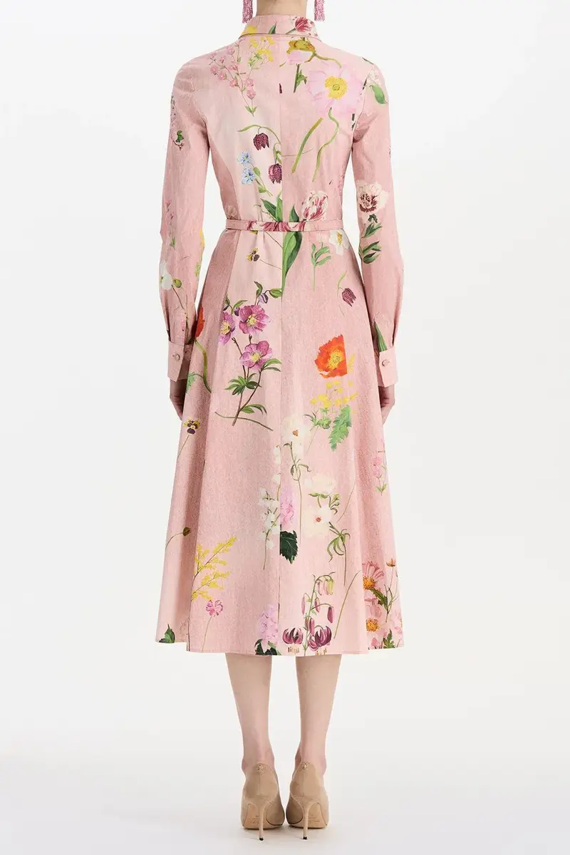 Oscar de la Renta Botanical Collar Button Shirt Dress | Thumbnail 5 Oscar de la Renta Botanical Collar Button Shirt Dress | Thumbnail 5
