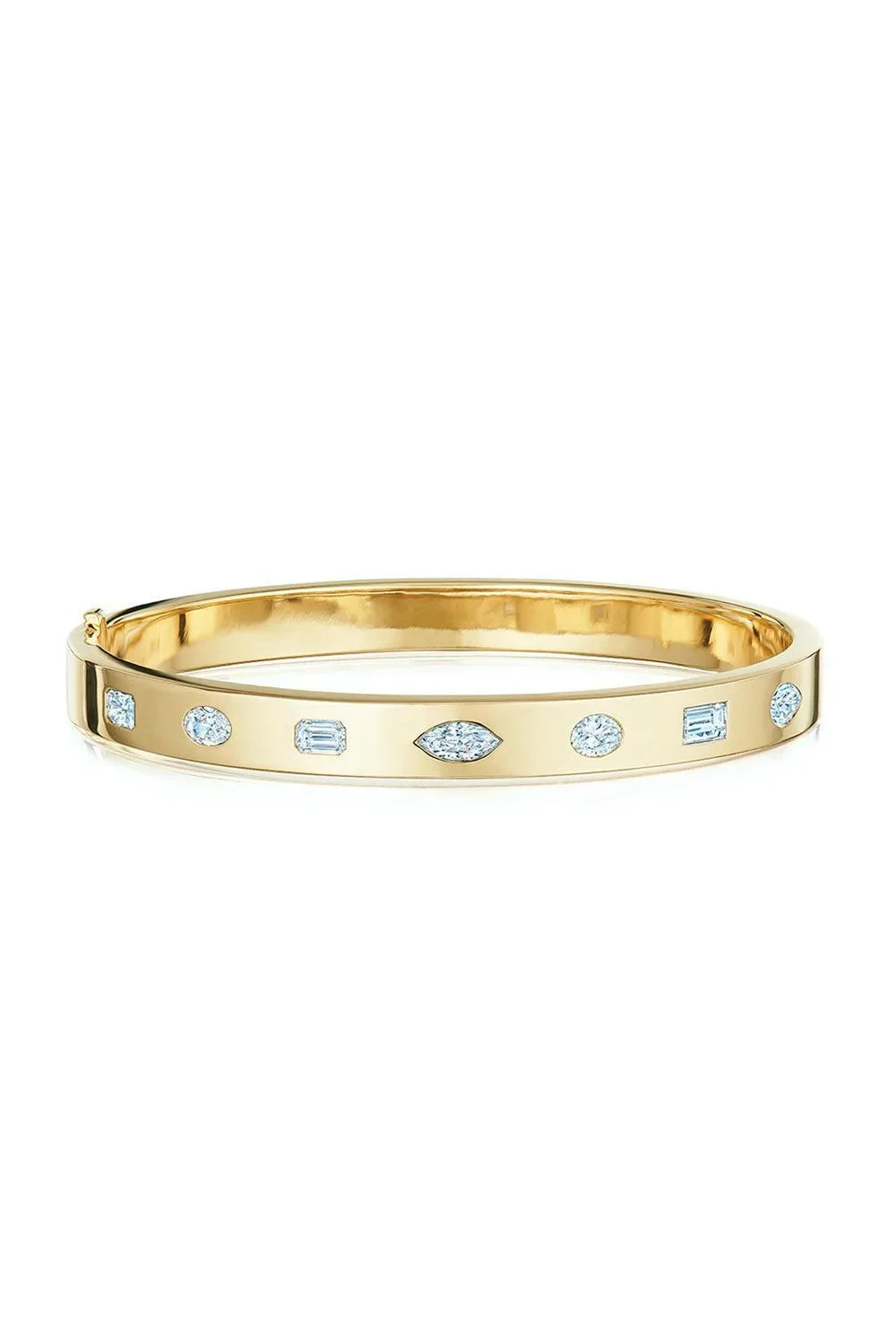 Diamond Fancy Shape Bangle Bracelet