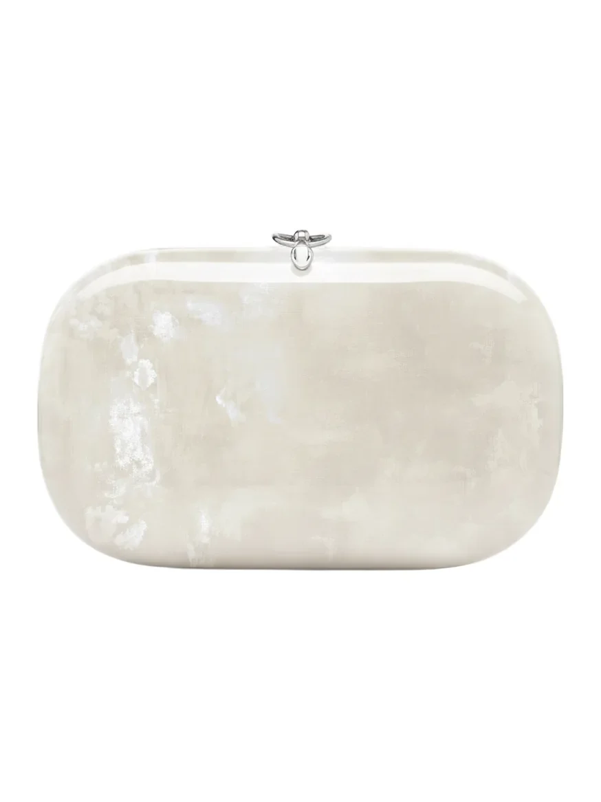JEFFREY LEVINSON Elina Plus Monet Clutch - Cream
