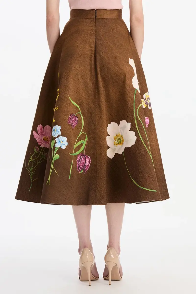 Oscar de la Renta Mixed Botanical Circle Midi Skirt | Thumbnail 5 Oscar de la Renta Mixed Botanical Circle Midi Skirt | Thumbnail 5