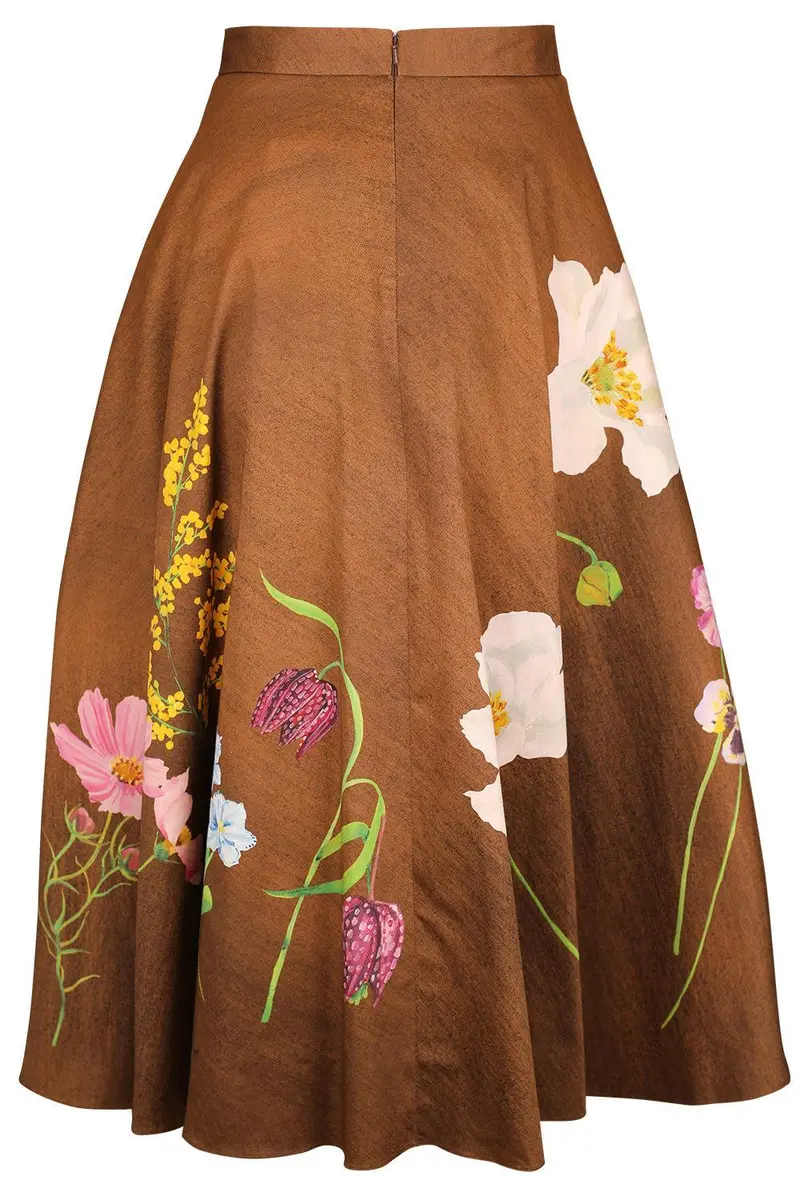 Oscar de la Renta Mixed Botanical Circle Midi Skirt | Thumbnail 6 Oscar de la Renta Mixed Botanical Circle Midi Skirt | Thumbnail 6