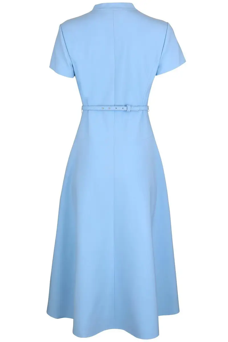 Oscar de la Renta Short Sleeve Flare Midi Stretch Dress | Thumbnail 6 Oscar de la Renta Short Sleeve Flare Midi Stretch Dress | Thumbnail 6
