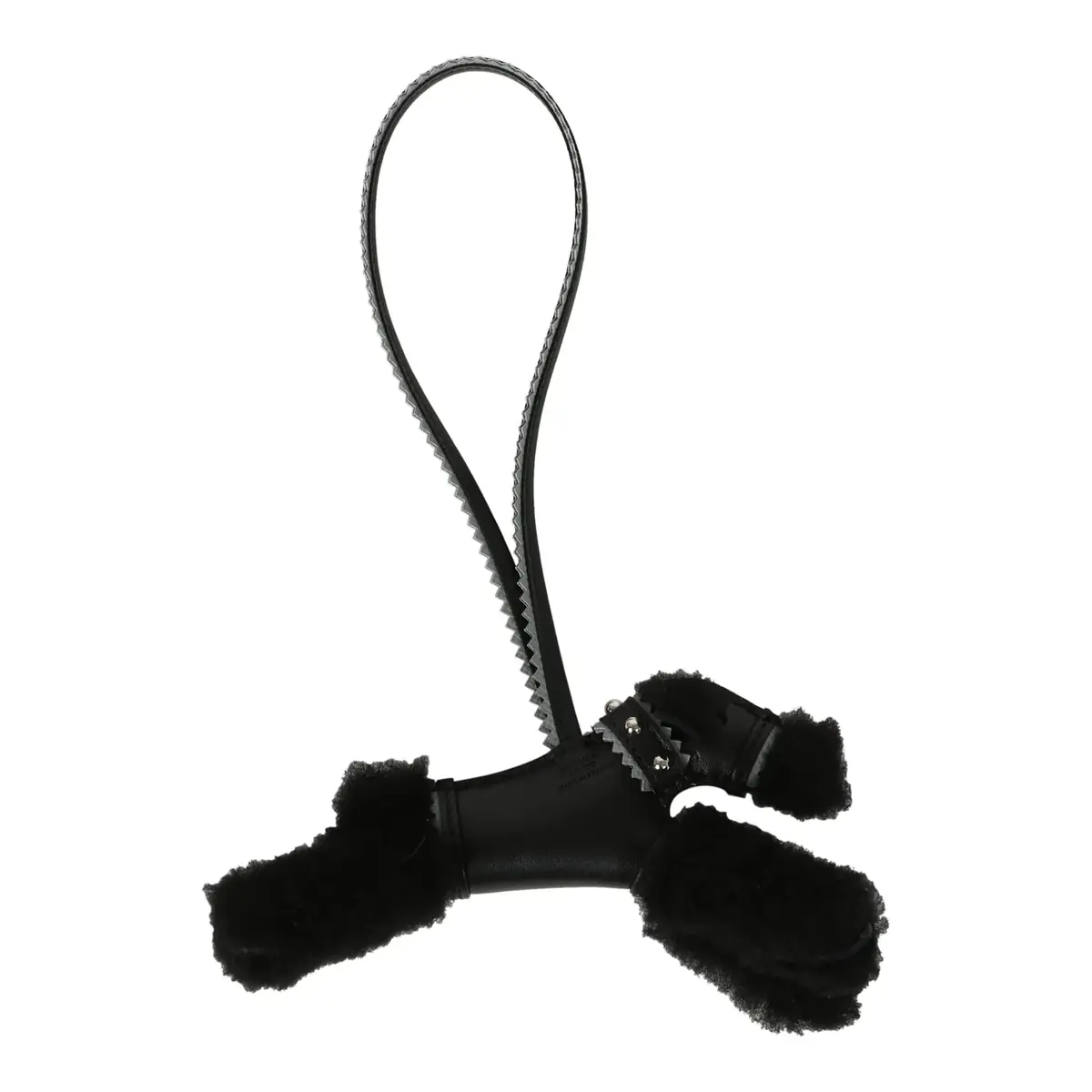 HERMÈS Hermes "Rock" Budy Apic Charm Black, Gris Pantin Milo Lambskin and Merino Wool Palladium Hardware | Thumbnail 4 HERMÈS Hermes "Rock" Budy Apic Charm Black, Gris Pantin Milo Lambskin and Merino Wool Palladium Hardware | Thumbnail 4