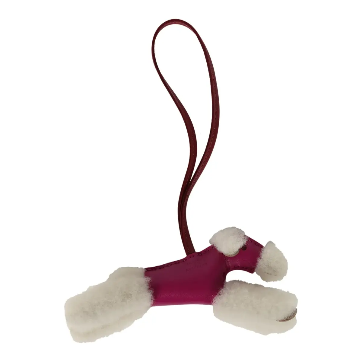 HERMÈS Hermes Budy Charm Ecru, Rose Pourpre, Rouge Grenat Milo Lambskin and Merino Wool | Thumbnail 2 HERMÈS Hermes Budy Charm Ecru, Rose Pourpre, Rouge Grenat Milo Lambskin and Merino Wool | Thumbnail 2