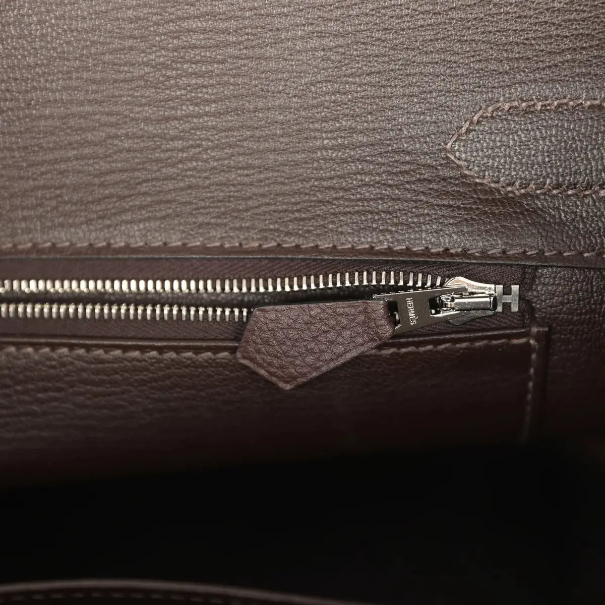HERMÈS Pre-owned Hermes Birkin 30 Chocolate Togo Palladium Hardware | Thumbnail 9 HERMÈS Pre-owned Hermes Birkin 30 Chocolate Togo Palladium Hardware | Thumbnail 9