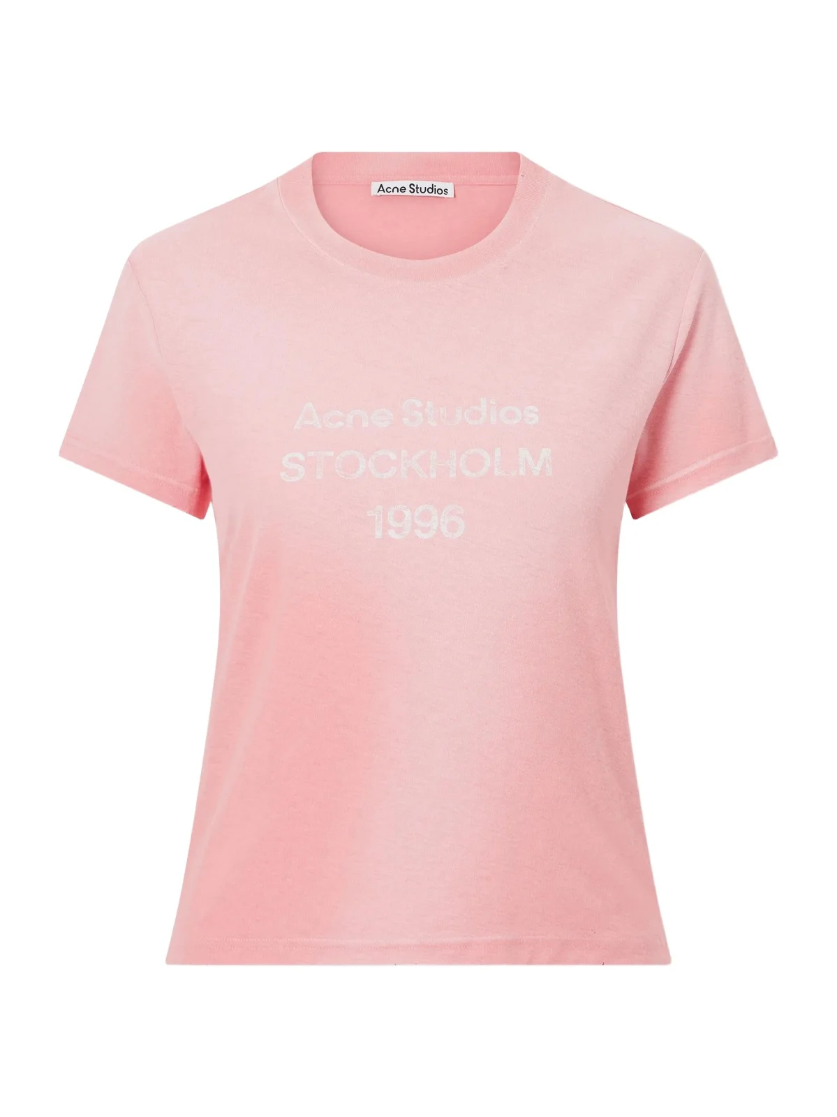 Acne Studios Etza 1996 Logo-printed Cotton And Hemp-blend T-shirt - Pink