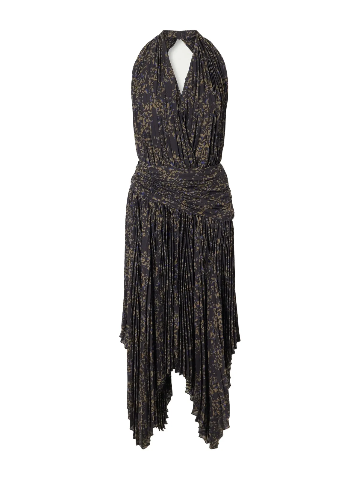 Paulina Pleated Ruched Georgette Midi Dress Paulina Pleated Ruched Georgette Midi Dress