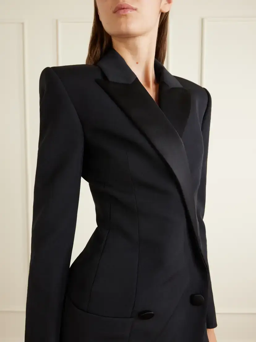 Balmain Wool Grain De Poudre Midi Dress | Thumbnail 4 Balmain Wool Grain De Poudre Midi Dress | Thumbnail 4