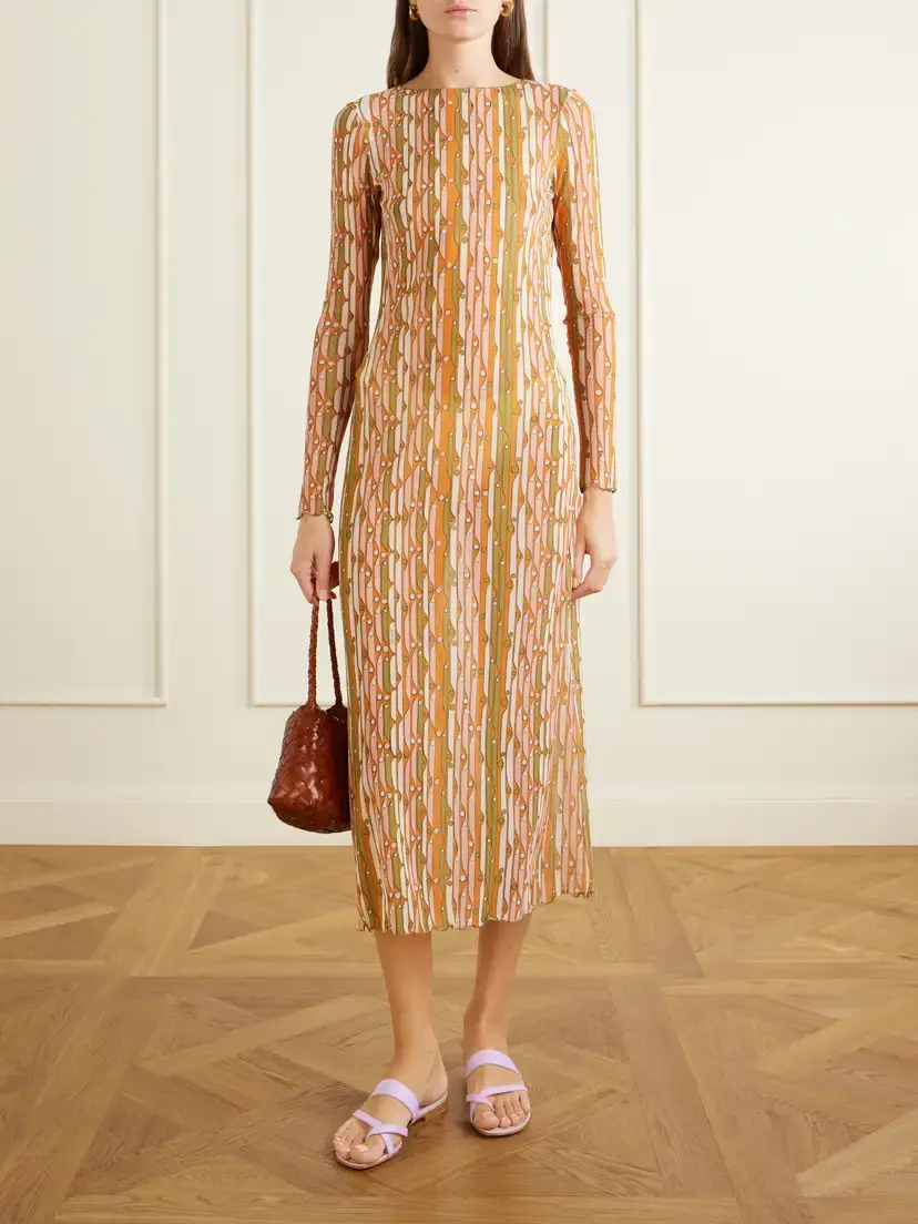 La DoubleJ Slinky Swing Printed Chiffon Midi Dress | Thumbnail 2 La DoubleJ Slinky Swing Printed Chiffon Midi Dress | Thumbnail 2
