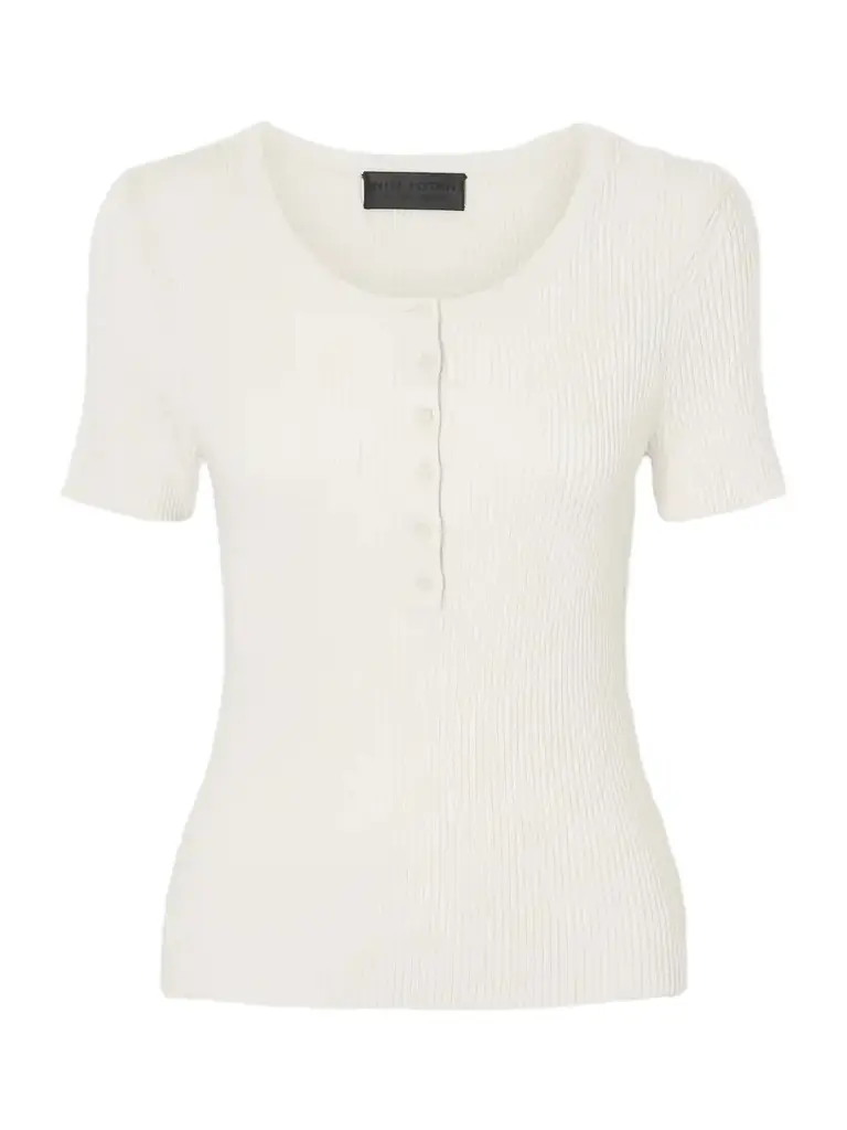 Nili Lotan Francene Ribbed Wool And Silk-blend Top | Image 1 Nili Lotan Francene Ribbed Wool And Silk-blend Top | Image 1