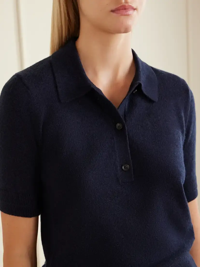 Maria McManus Cashmere And Cotton-blend Polo Shirt | Thumbnail 4 Maria McManus Cashmere And Cotton-blend Polo Shirt | Thumbnail 4