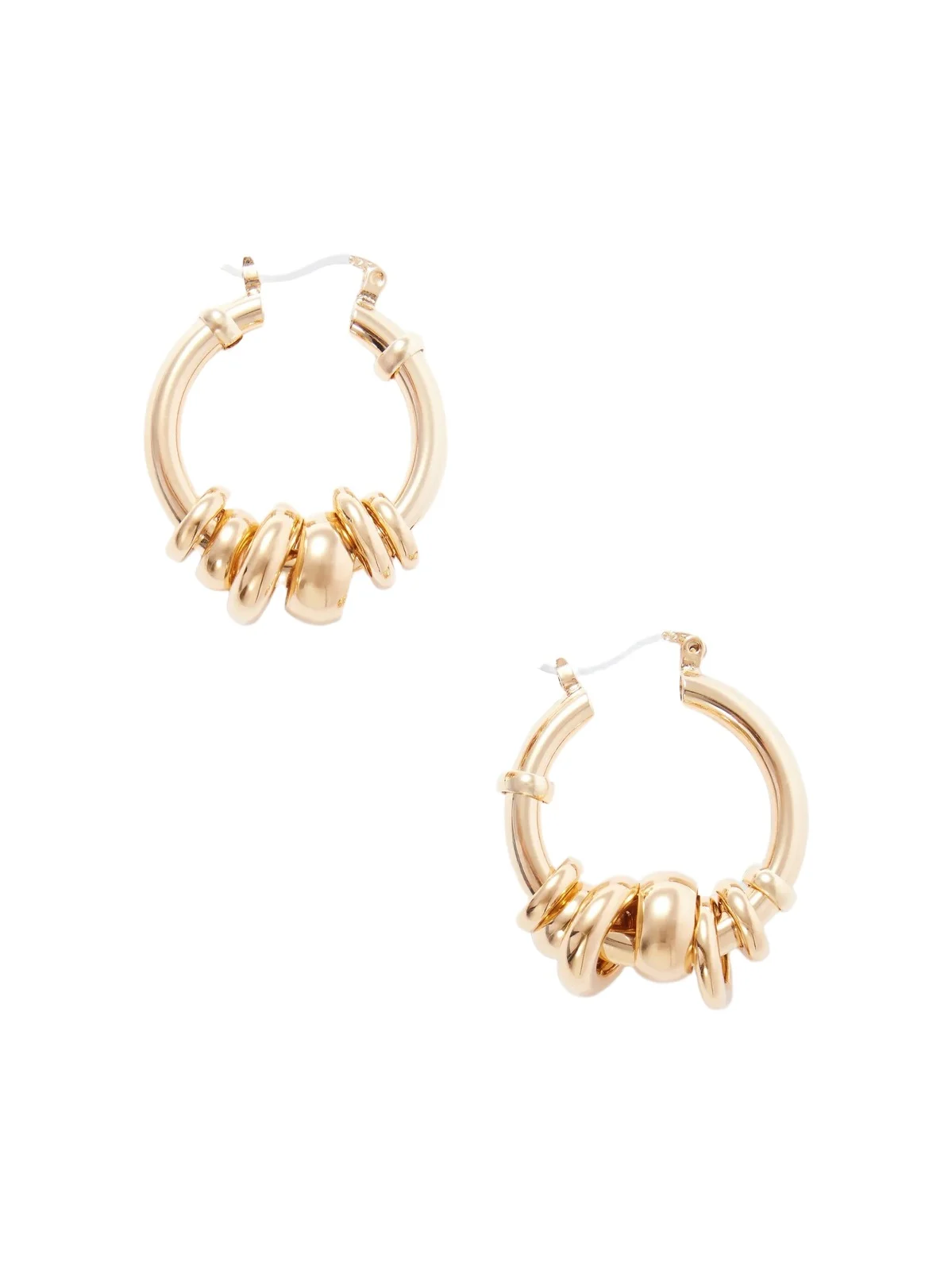 Laura Lombardi Radda Gold-toned Bead-embellished Hoop Earrings