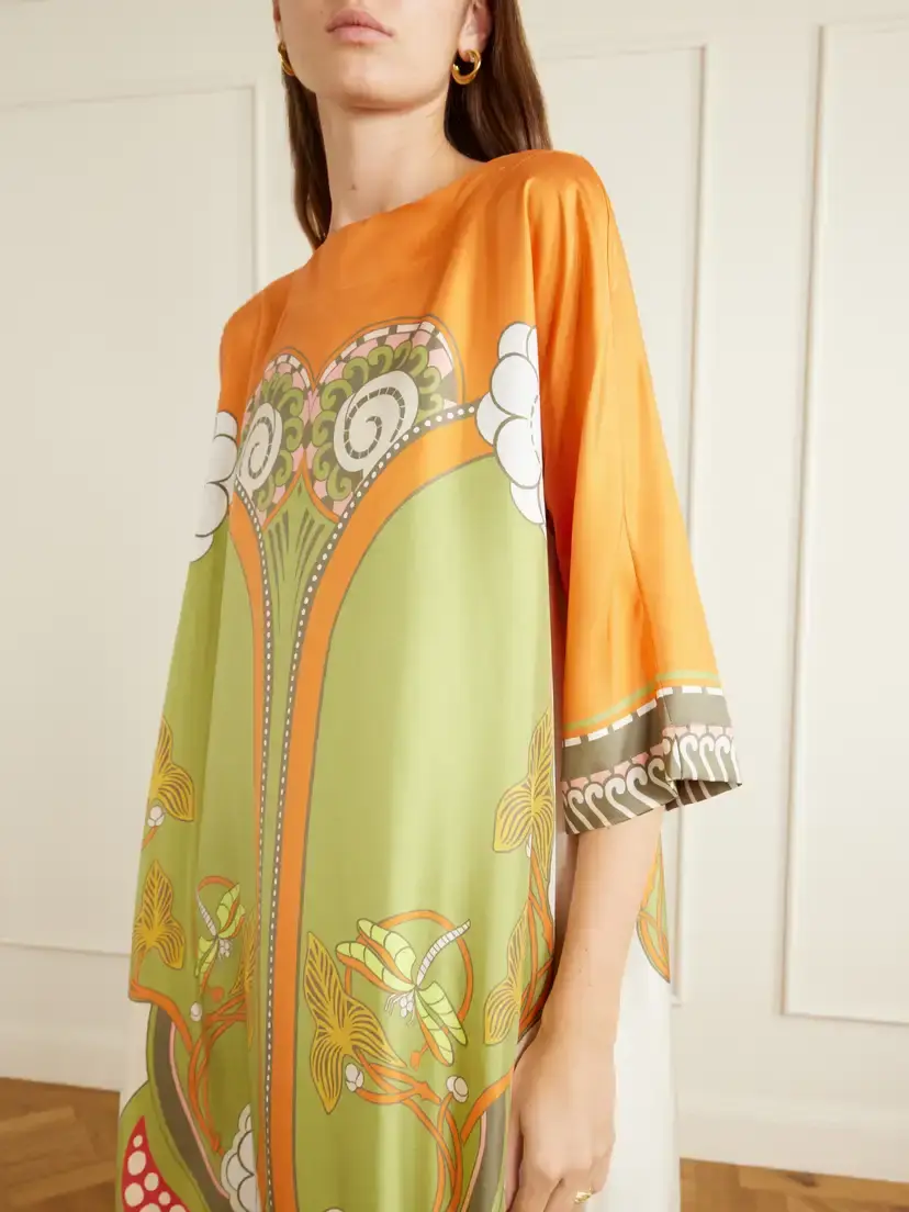 La DoubleJ Muumuu Belted Printed Silk-twill Maxi Dress | Thumbnail 5 La DoubleJ Muumuu Belted Printed Silk-twill Maxi Dress | Thumbnail 5
