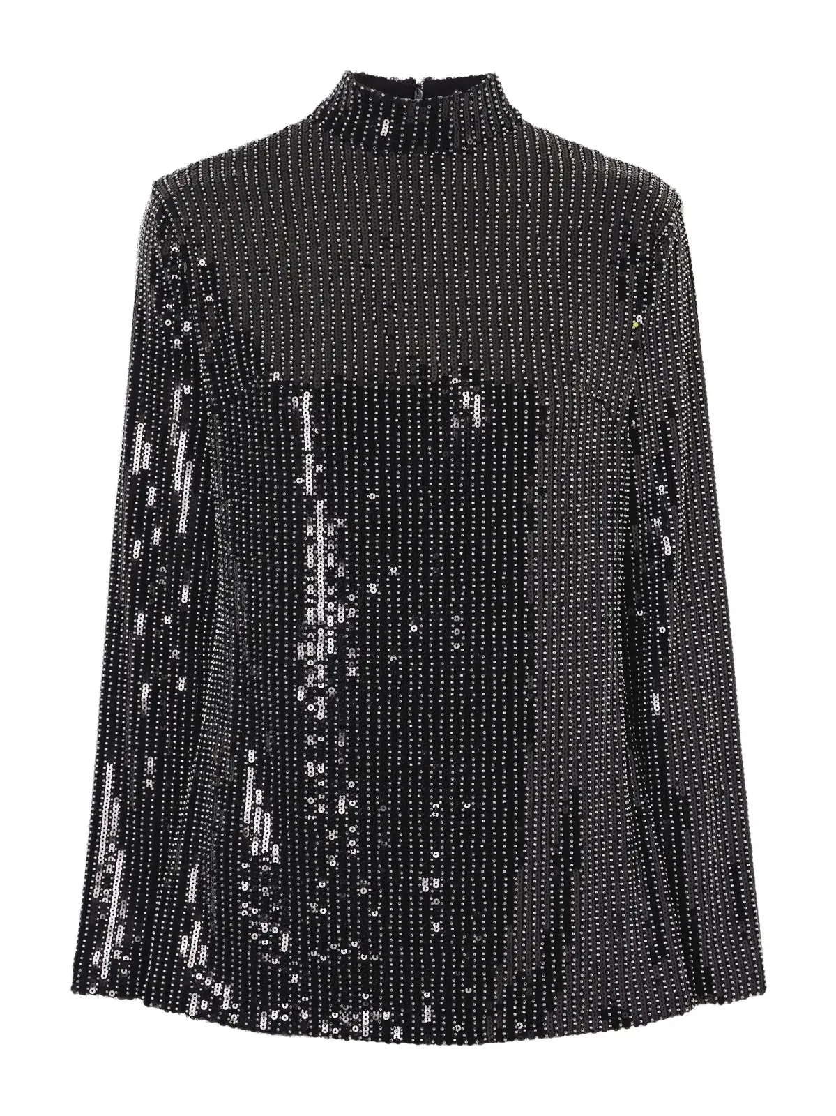 Dima Ayad Studded Sequin-trimmed Jersey Blouse