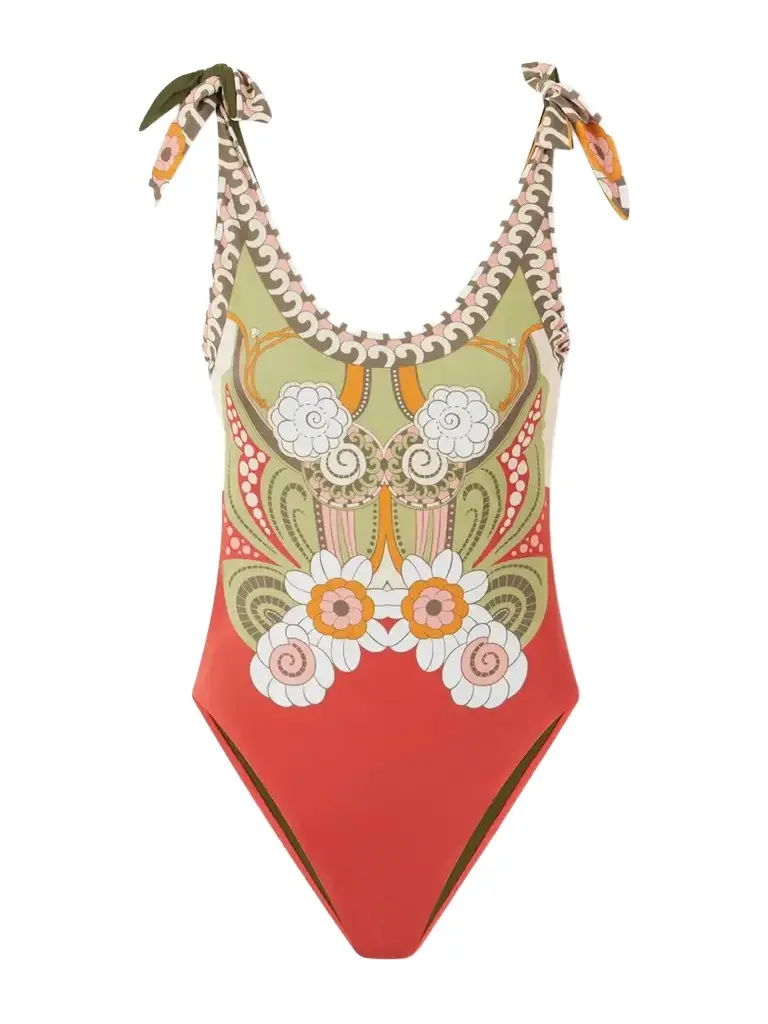 Pammy Knotted Printed Swimsuit