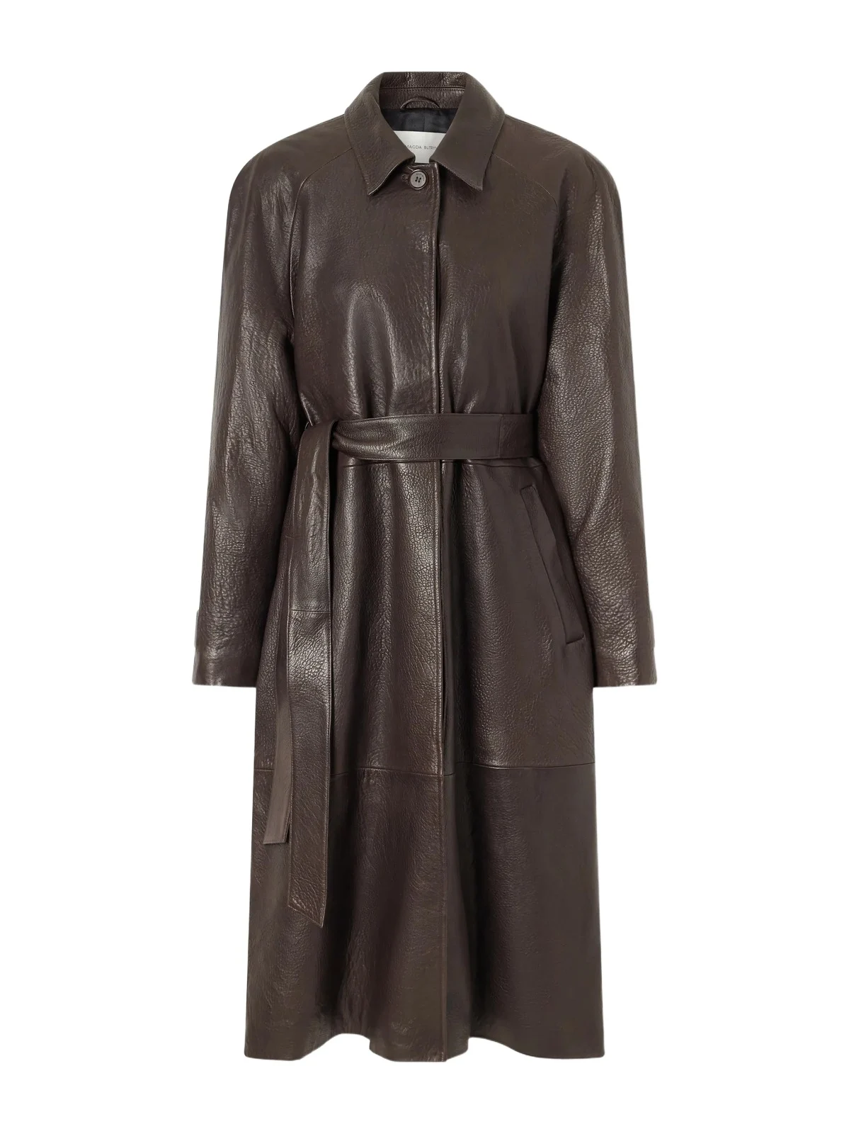Magda Butrym Belted Leather Trench Coat