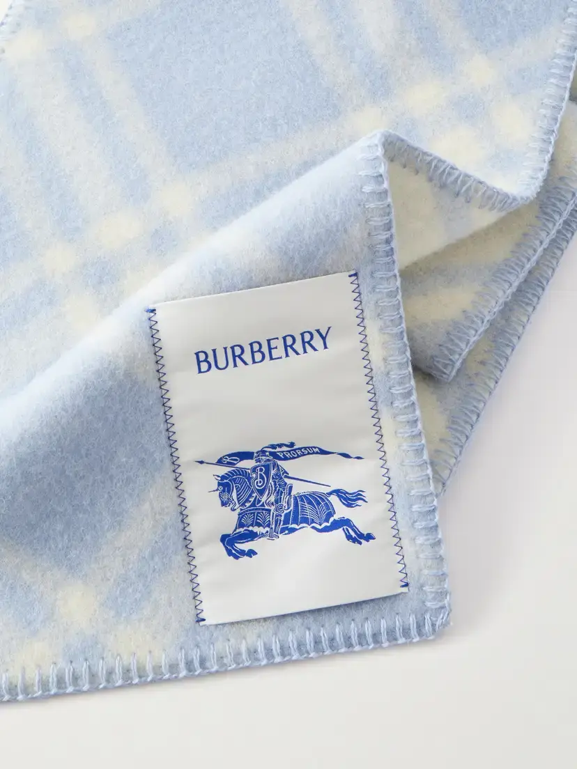 Burberry Logo-appliquéd Checked Wool Scarf | Thumbnail 3 Burberry Logo-appliquéd Checked Wool Scarf | Thumbnail 3