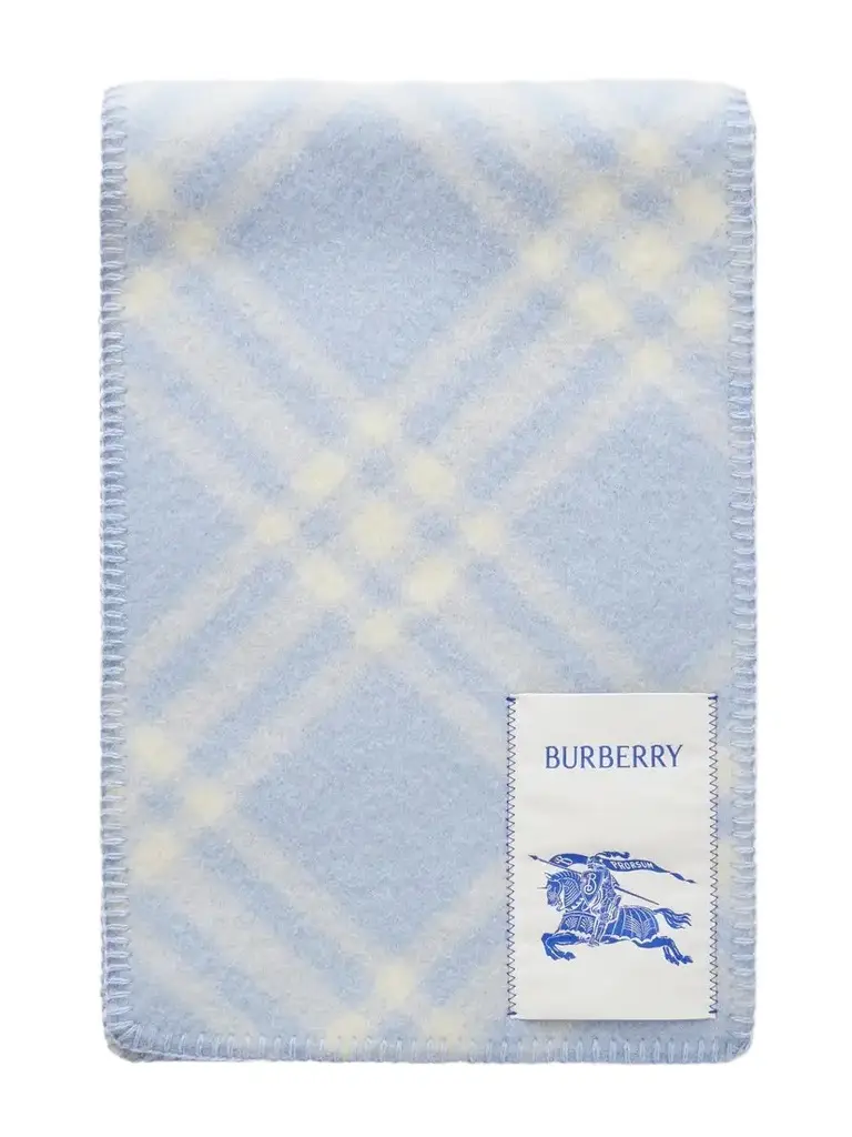 Logo-appliquéd Checked Wool Scarf Logo-appliquéd Checked Wool Scarf