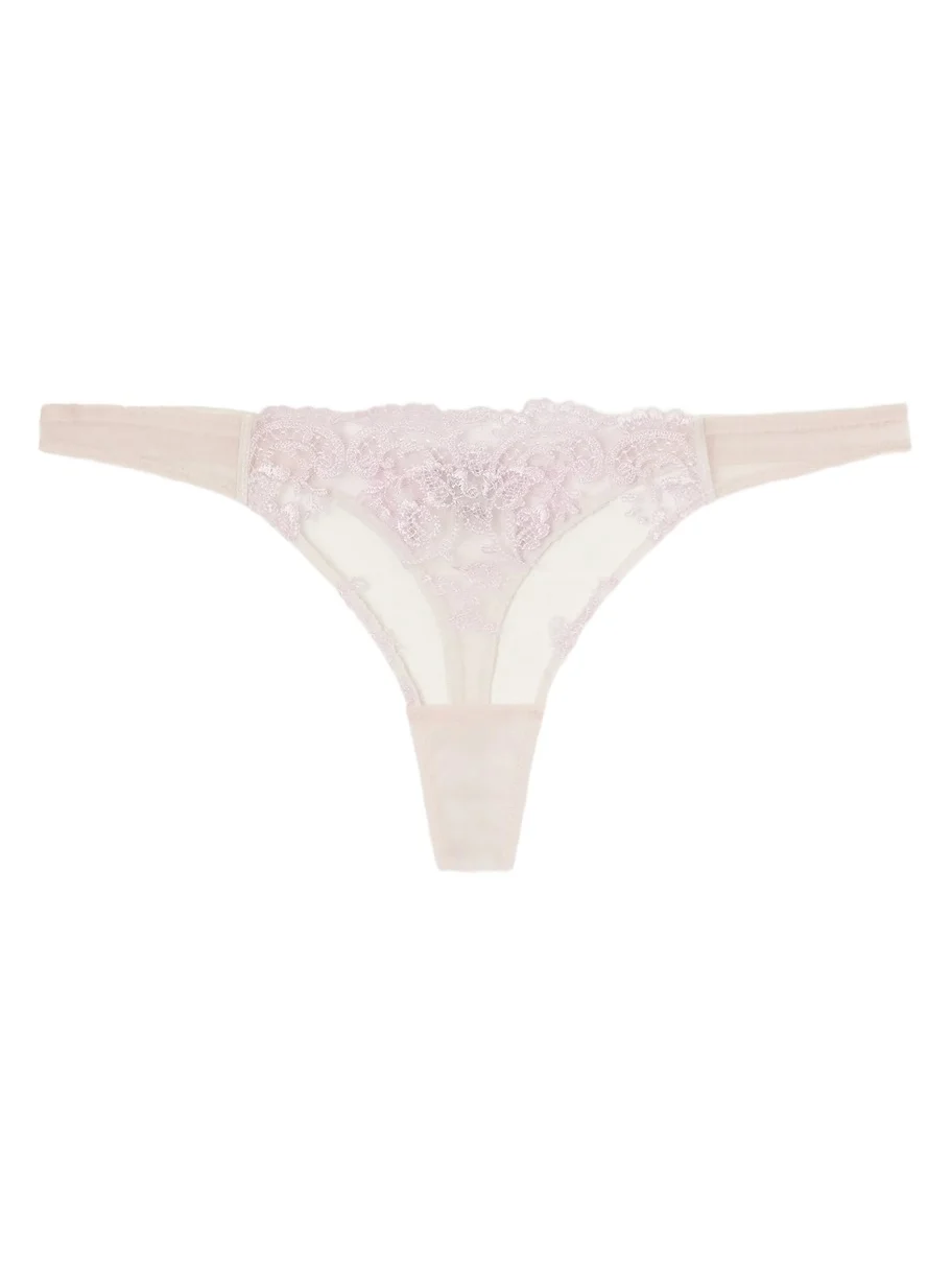 Kiki de Montparnasse Juliette Lace-trimmed Mesh Thong