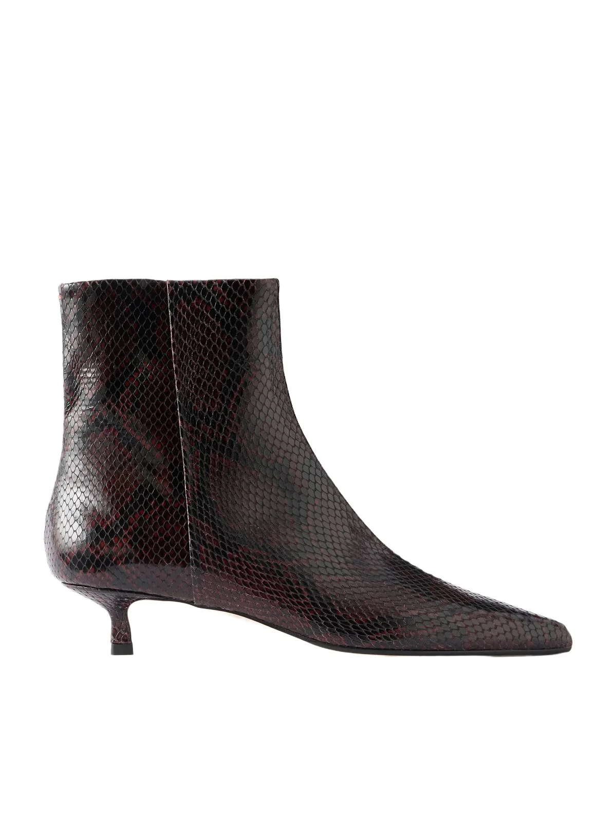 Sofie 35 Snake-effect Leather Ankle Boots