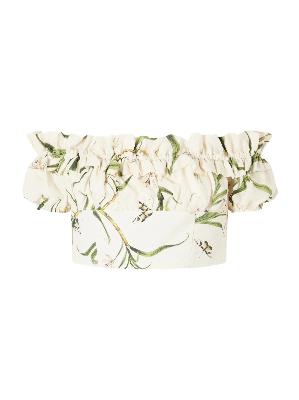 Pimienta Azucar Cropped Floral-print Linen Top Pimienta Azucar Cropped Floral-print Linen Top