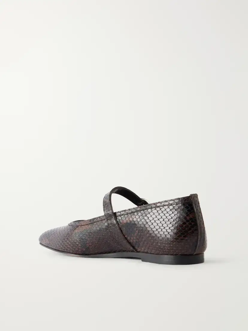Le Monde Béryl Mary Jane Snake-effect Leather Ballet Flats | Thumbnail 3 Le Monde Béryl Mary Jane Snake-effect Leather Ballet Flats | Thumbnail 3