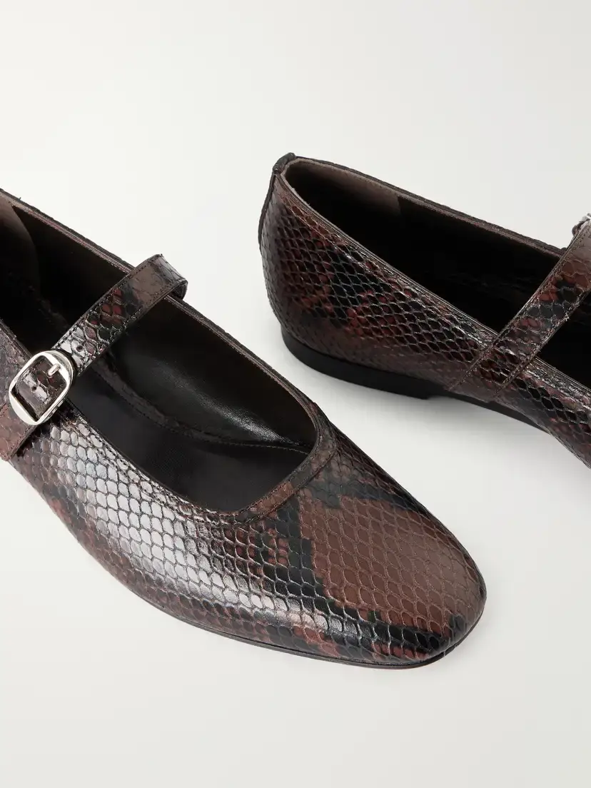 Le Monde Béryl Mary Jane Snake-effect Leather Ballet Flats | Thumbnail 5 Le Monde Béryl Mary Jane Snake-effect Leather Ballet Flats | Thumbnail 5
