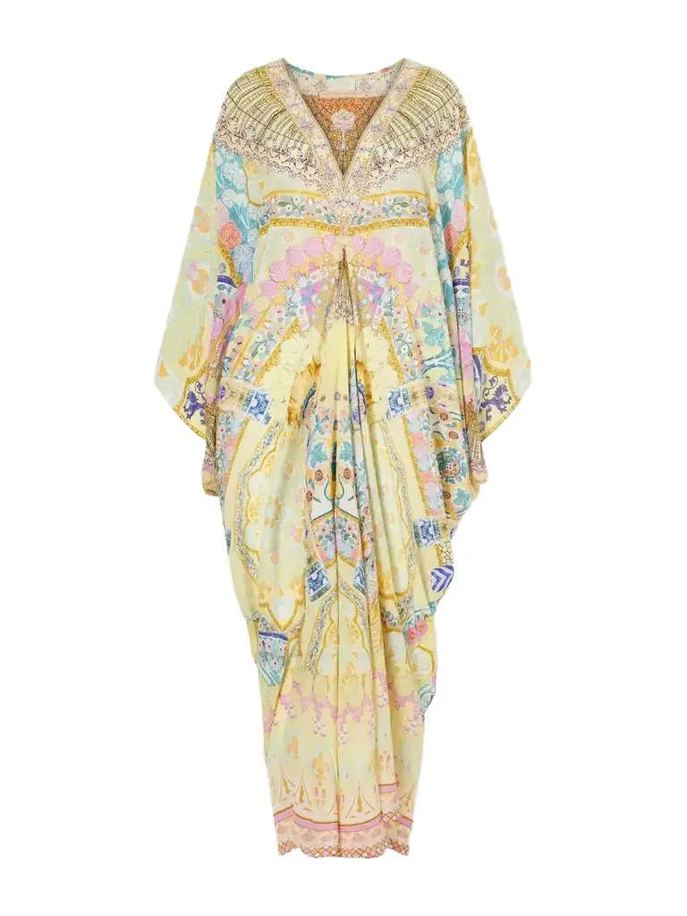 Camilla Embellished Printed Silk Cover-up | Image 1 Camilla Embellished Printed Silk Cover-up | Image 1