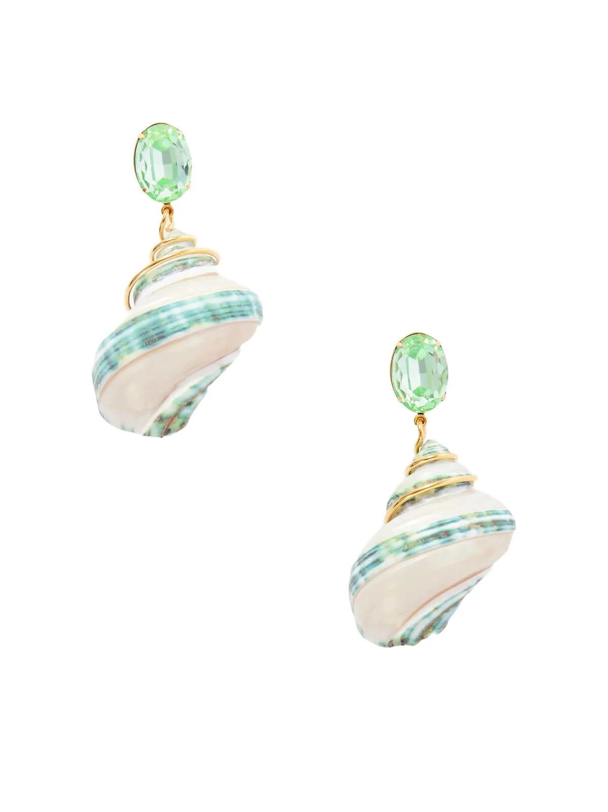 Jennifer Behr Wave Gold-tone Shell And Crystal Earrings - Blue