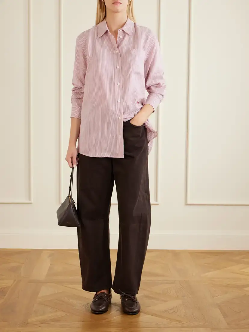 Burberry Logo-embroidered Striped Silk Shirt | Thumbnail 2