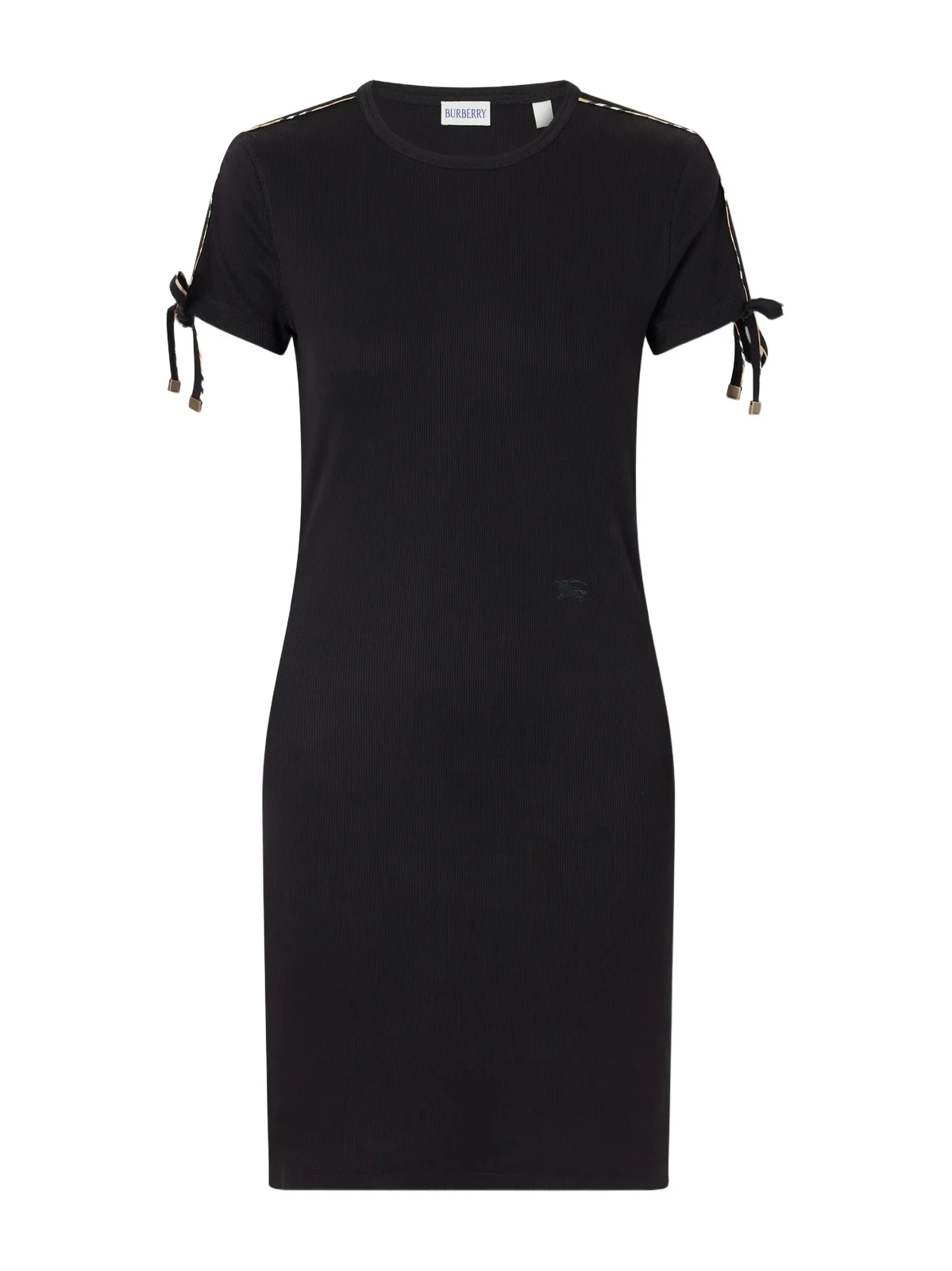 Tie-detailed Ribbed Stretch-cotton Jersey Mini Dress