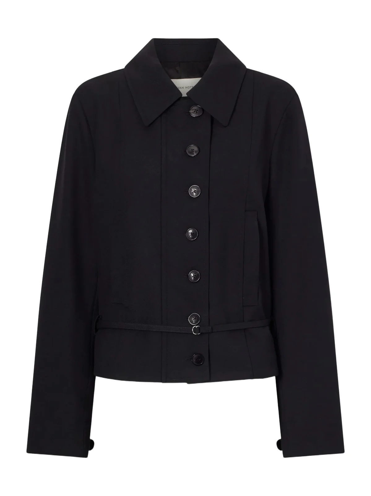 Cropped Belted Wool Jacket