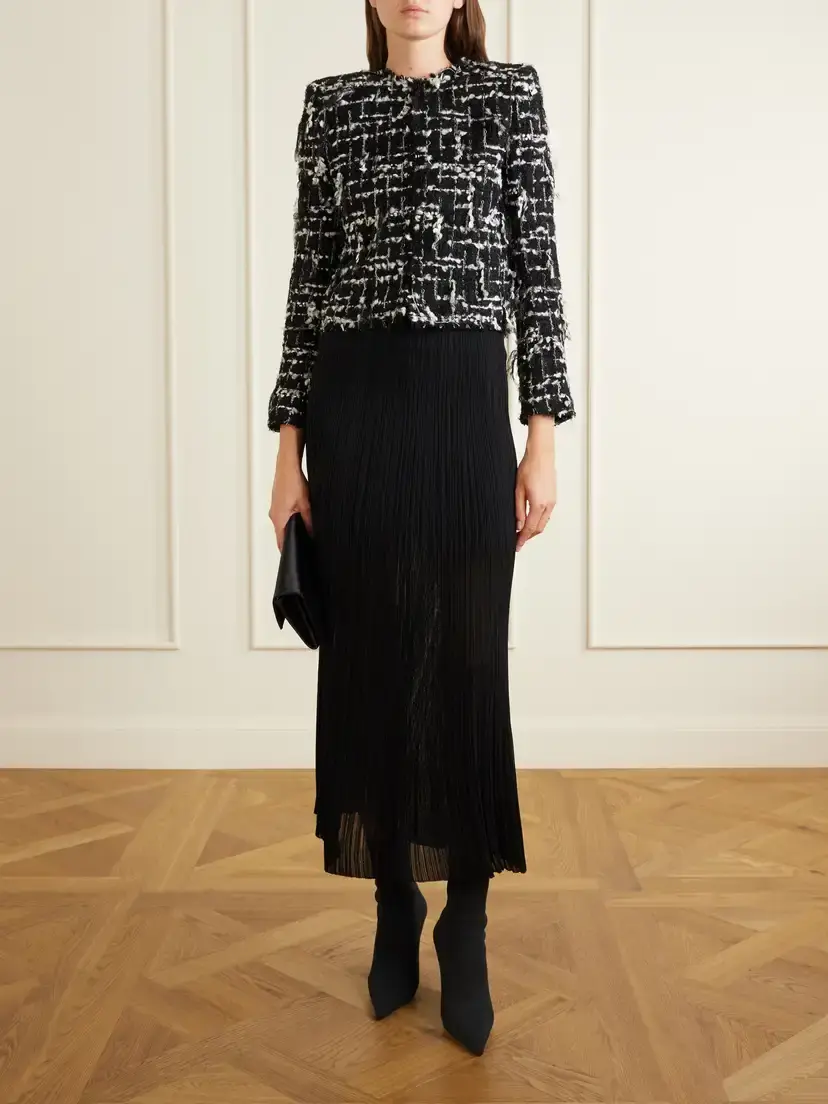 Balmain Cropped Embellished Metallic Tweed Jacket | Thumbnail 2 Balmain Cropped Embellished Metallic Tweed Jacket | Thumbnail 2
