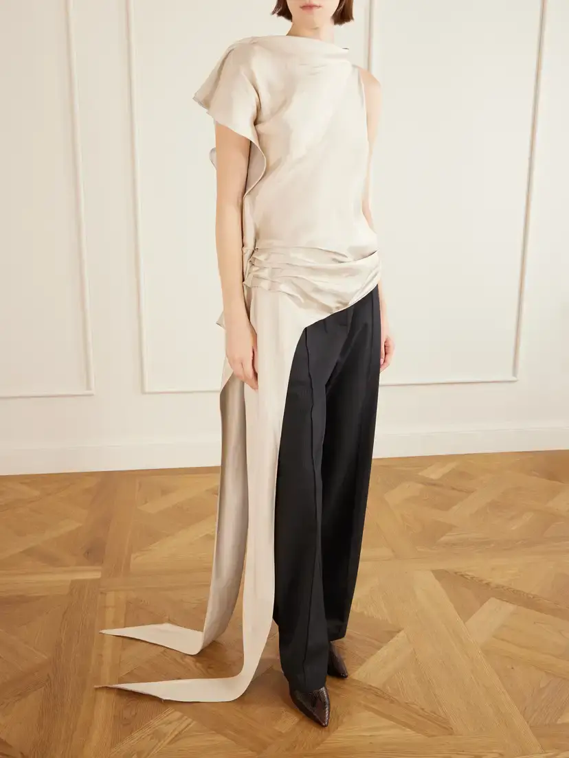 Kallmeyer Elif Asymmetric Ruched Woven Blouse | Thumbnail 3
