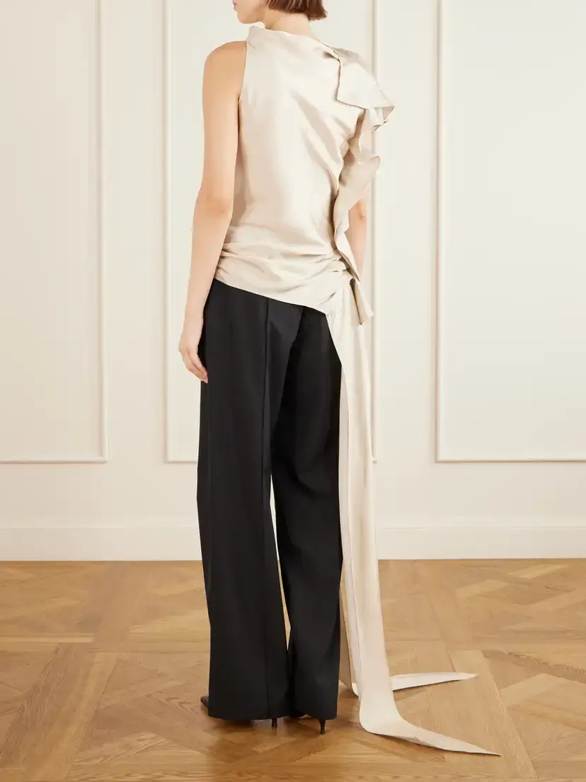 Kallmeyer Elif Asymmetric Ruched Woven Blouse | Thumbnail 4