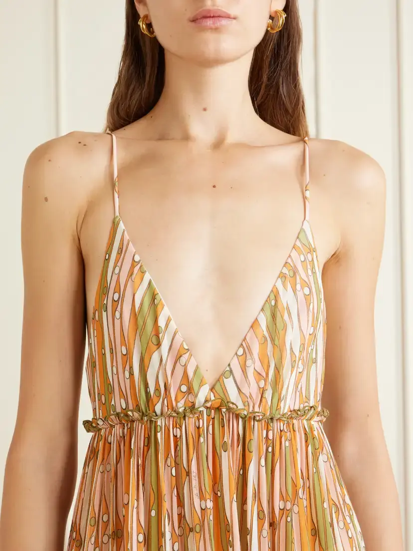 La DoubleJ Nymph Printed Ruffled Mesh Maxi Dress | Thumbnail 4 La DoubleJ Nymph Printed Ruffled Mesh Maxi Dress | Thumbnail 4