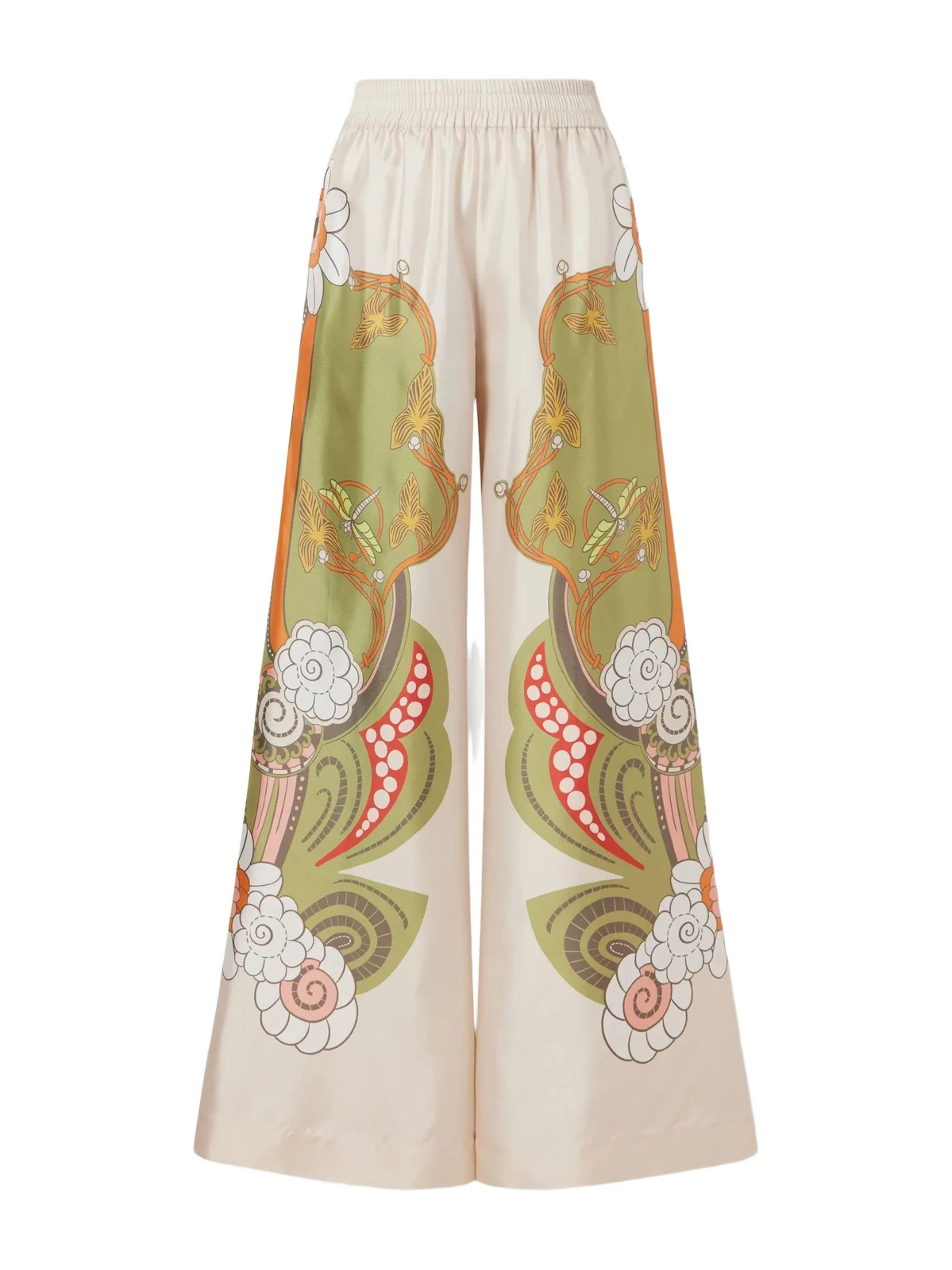 Palazzo Floral-print Silk-twill Wide-leg Pants Palazzo Floral-print Silk-twill Wide-leg Pants
