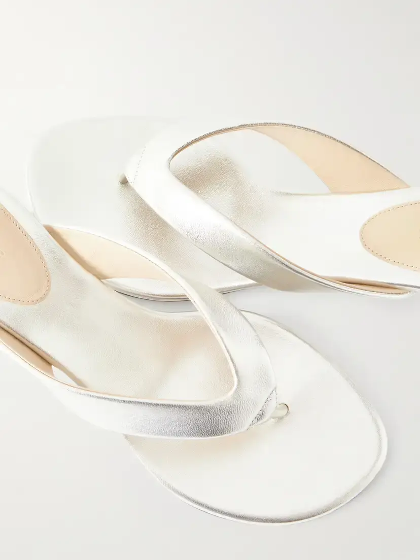 Le Monde Béryl 40 Metallic Leather Wedge Sandals | Thumbnail 5
