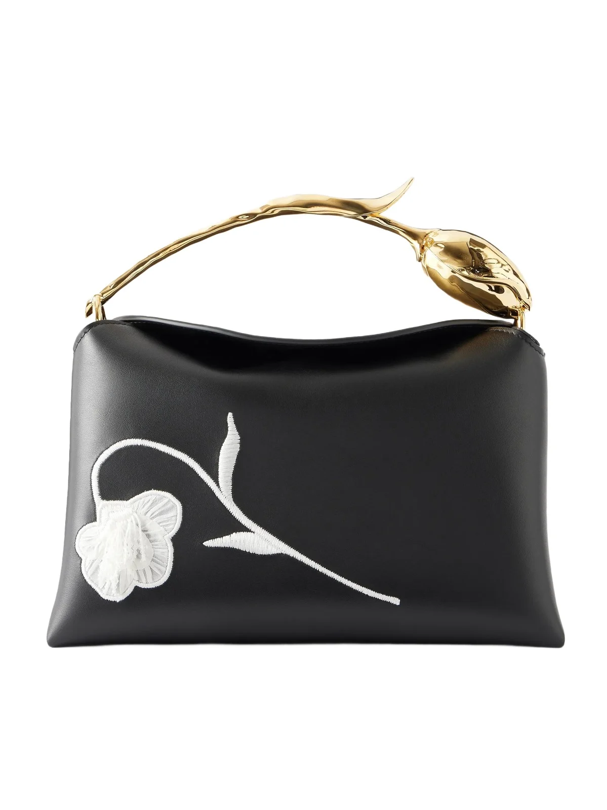 Erdem Bloom Medium Floral-embroidered Leather Clutch
