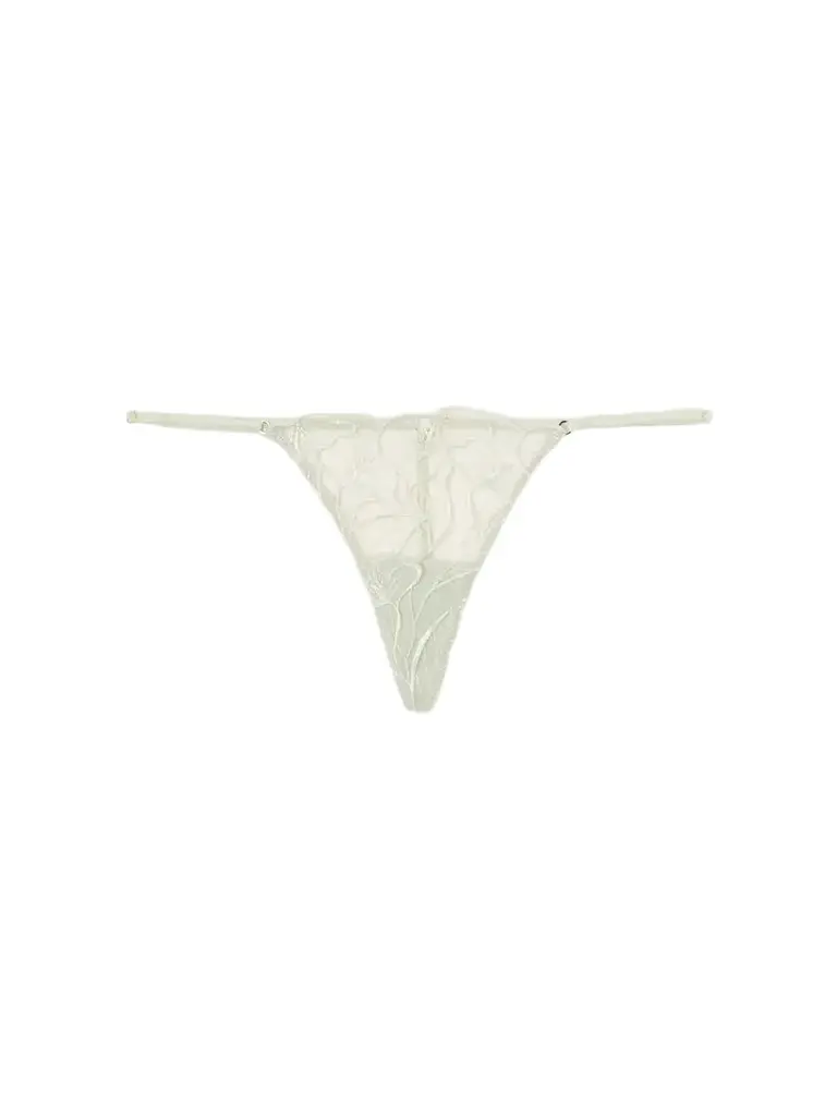 Kiki de Montparnasse Calla Lily Floral-embroidered Mesh Thong | Image 1 Kiki de Montparnasse Calla Lily Floral-embroidered Mesh Thong | Image 1