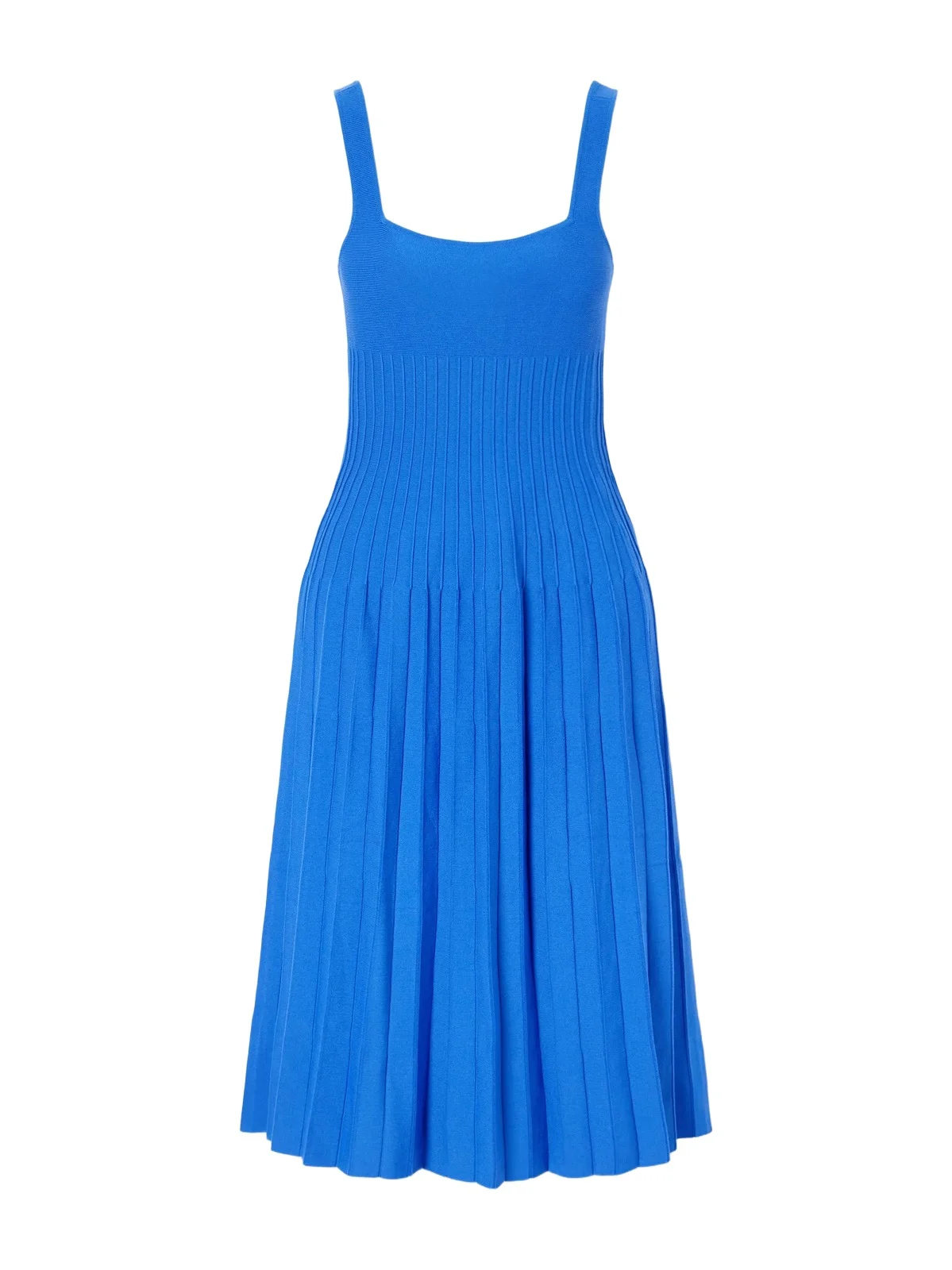 Ellison Pleated Knitted Stretch-jersey Midi Dress