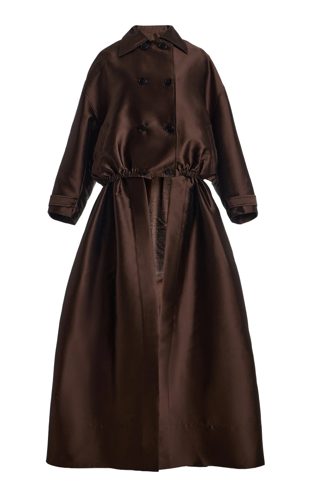Burc Akyol Convertible Satin Bomber Coat