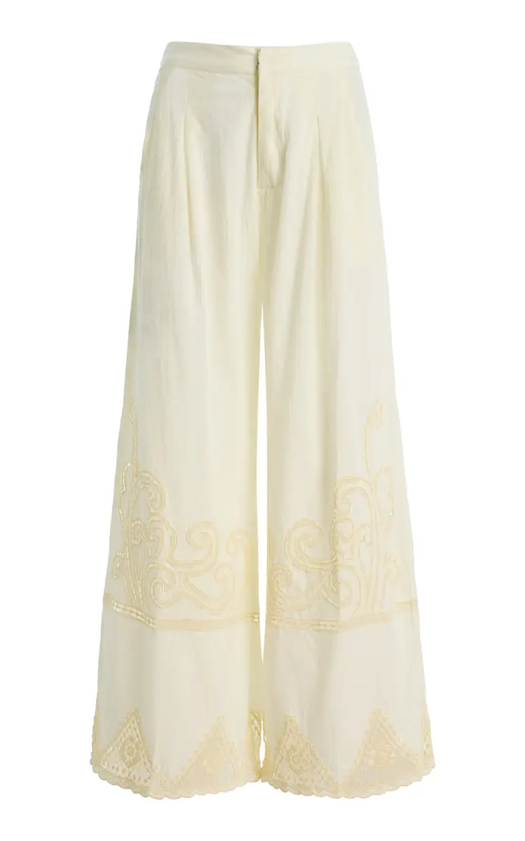 All That Remains Akia Crochet Cotton Wide-Leg Pants | Image 1 All That Remains Akia Crochet Cotton Wide-Leg Pants | Image 1