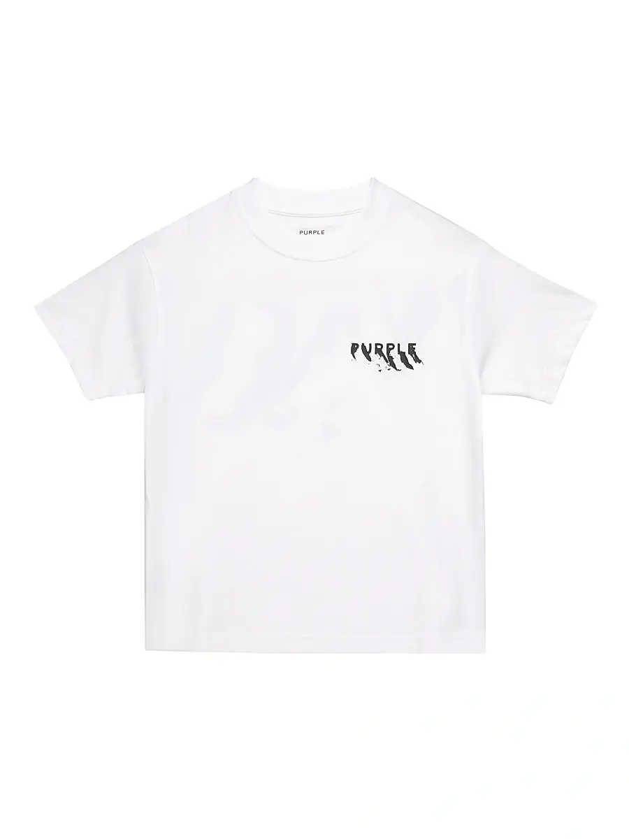 Purple Brand Little Boy's & Boy's Logo Cotton T-Shirt - White | Image 1 Purple Brand Little Boy's & Boy's Logo Cotton T-Shirt - White | Image 1