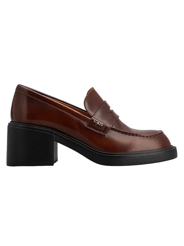 Tod's Women's 60MM Leather Penny Loafers | Image 1 Tod's Women's 60MM Leather Penny Loafers | Image 1